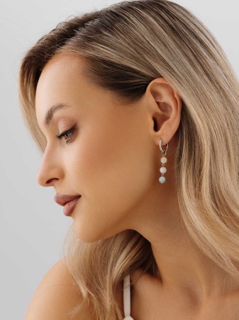 Серьги из серебра с агатом