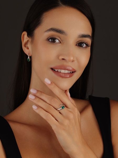 Купить кольцо из серебра с агатом в интернет-магазине KRASNOE