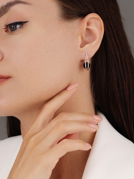 Серьги из серебра с агатами в ювелирном интернет-магазине