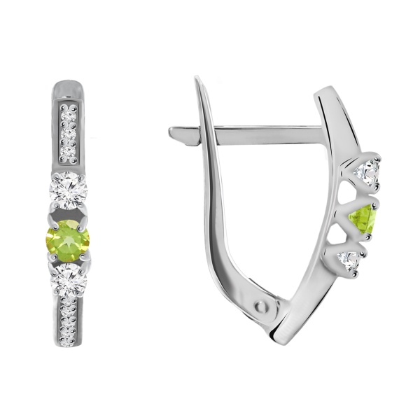 Серьги из серебра с кристалл ювелирныйами, кристалл ювелирныйами и фианитами со скидкой