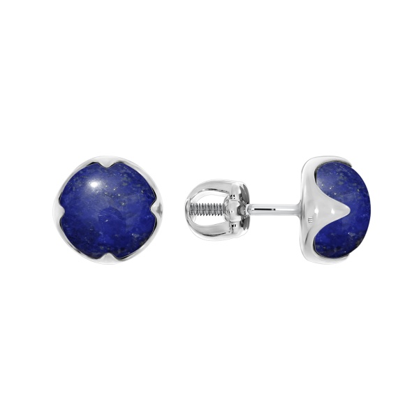 Пусеты из серебра с лазуритами Пусеты из серебра с лазуритами