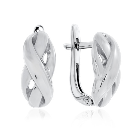 Серьги из серебра без вставок 2340401590 от KRASNOE, металл Серебро, вставка Без вставок