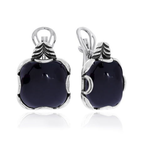 Серьги из серебра с агатами со скидкой