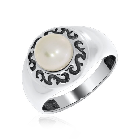 Купить кольцо из серебра с жемчугом в интернет-магазине KRASNOE
