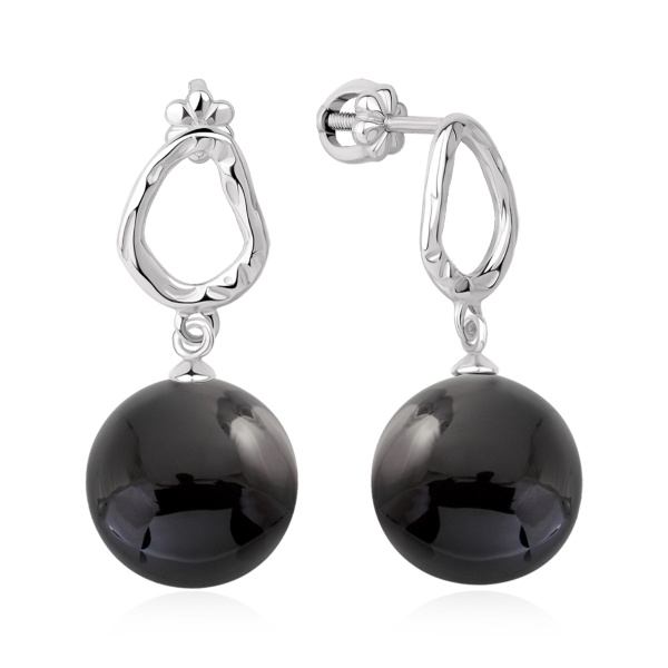 Пусеты из серебра с агатами в ювелирном интернет-магазине