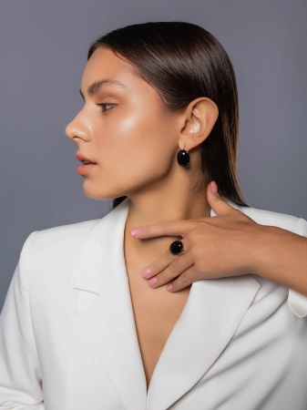 Серьги из серебра с агатами 2340395731-20 от KRASNOE, металл Серебро, вставка Агат