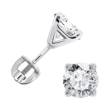 Пусеты из серебра с фианитами