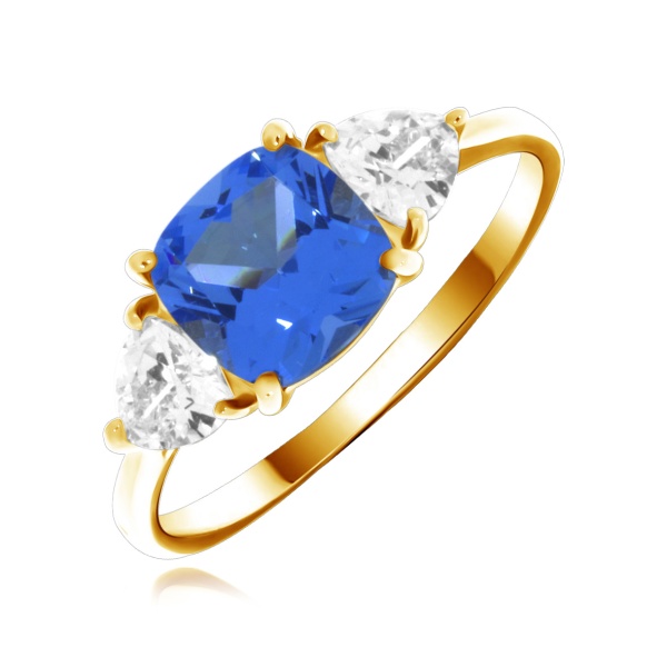 Купить кольцо из серебра с ситаллом и фианитами в интернет-магазине KRASNOE