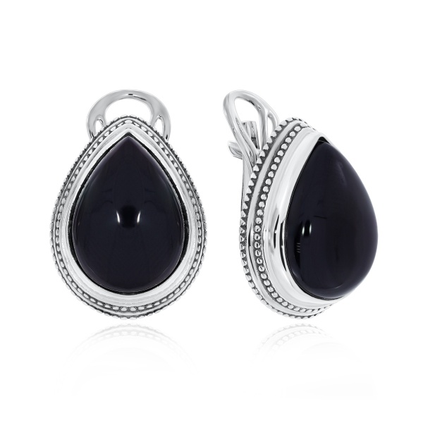 Серьги из серебра с агатами