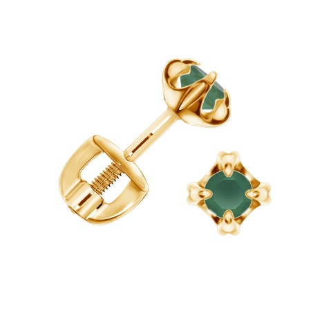 Пусеты из серебра с агатами