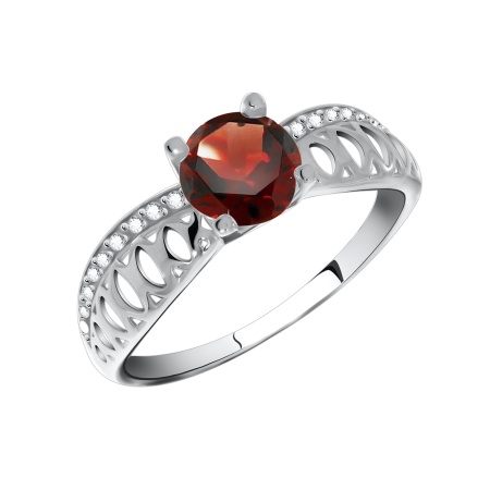 Кольцо из серебра с кристалл ювелирныйом и фианитами со скидкой