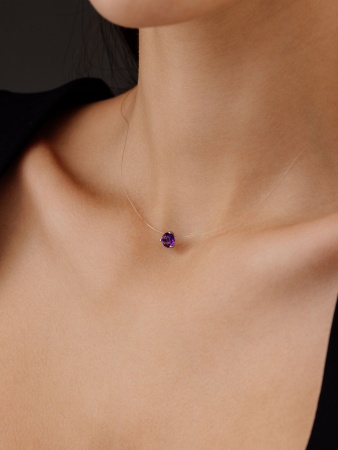 Колье из серебра с аметист