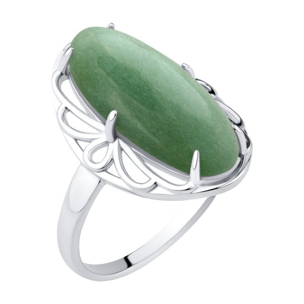 Купить кольцо из серебра с авантюрином в интернет-магазине KRASNOE