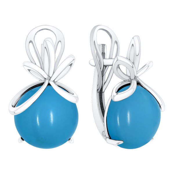 Серьги из серебра с бирюзой в ювелирном интернет-магазине