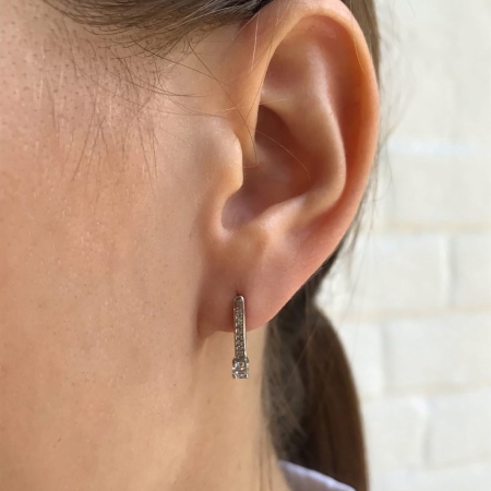 Серьги из серебра с фианитами