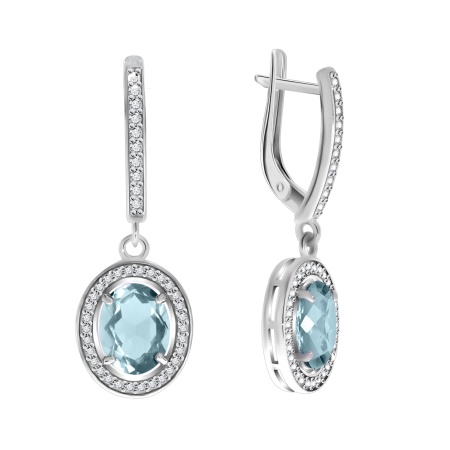 Серьги из серебра с фианитами 2340203626л-79 от KRASNOE, металл Серебро, вставка Фианит