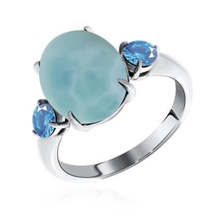 Купить кольцо из серебра с ларимаром в интернет-магазине KRASNOE