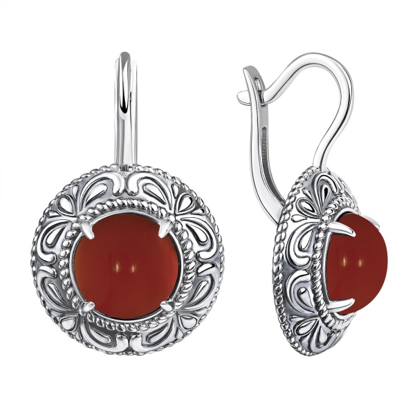 Серьги из серебра с агатом