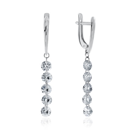 Серьги из серебра с фианитами