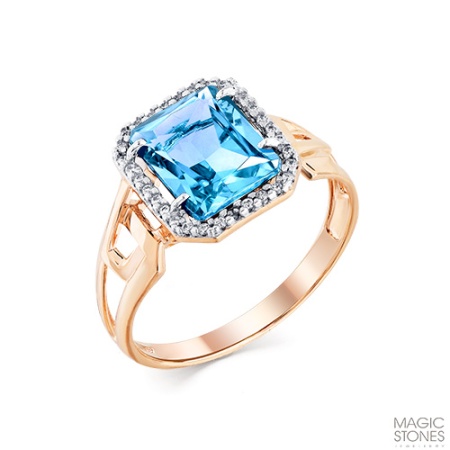 Купить кольцо из золота с топаз swissом в интернет-магазине KRASNOE