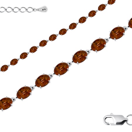 Купить браслет из серебра с янтарём