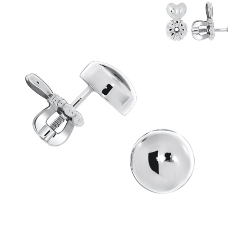 Пусеты из серебра без вставок 2340400650 от KRASNOE, металл Серебро, вставка Без вставок