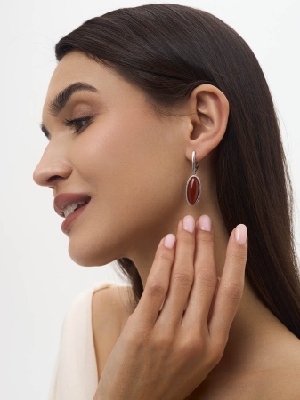 Серьги из серебра с агатом