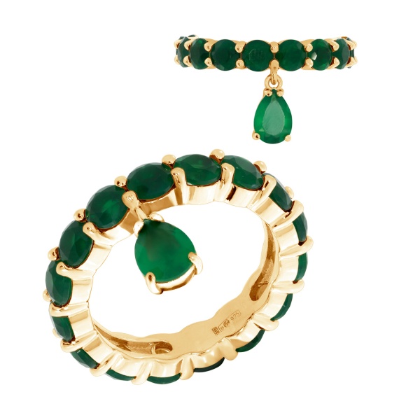 Купить кольцо из серебра с агатами в интернет-магазине KRASNOE