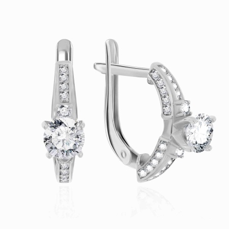 Серьги из серебра с фианитами 2340200014-2 от KRASNOE, металл Серебро, вставка Фианит