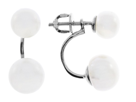 Пусеты из серебра с жемчугом 2340052014 от KRASNOE, металл Серебро, вставка Жемчуг