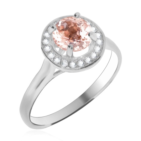 Кольцо из серебра с кристаллом ювелирным и фианитами со скидкой Кольцо из серебра с кристаллом ювелирным и фианитами со скидкой