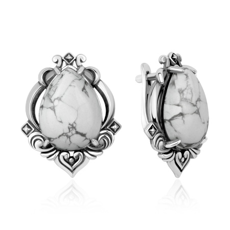 Серьги из серебра с кахолонгом