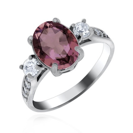 Купить кольцо из серебра с кристаллом, кристаллом ювелирным и фианитами в интернет-магазине KRASNOE