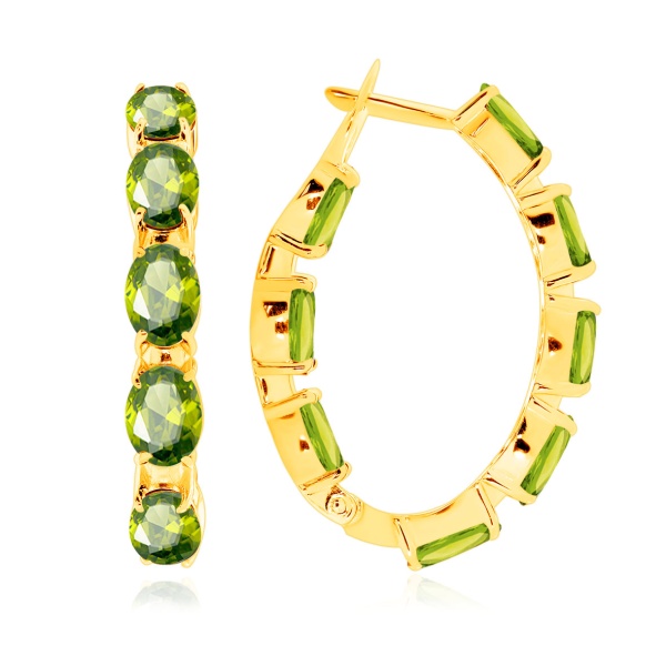 Серьги из серебра с хризолитами в ювелирном интернет-магазине