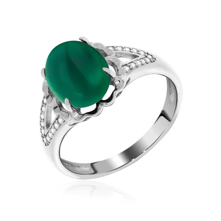 Купить кольцо из серебра с агатами и фианитами в интернет-магазине KRASNOE