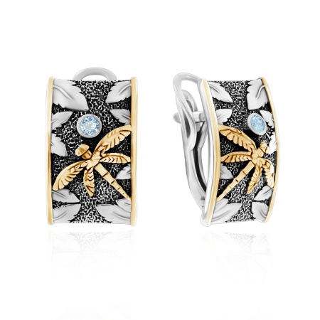 Серьги из серебра с фианитами 2310201766-70 от KRASNOE, металл Серебро, вставка Фианит