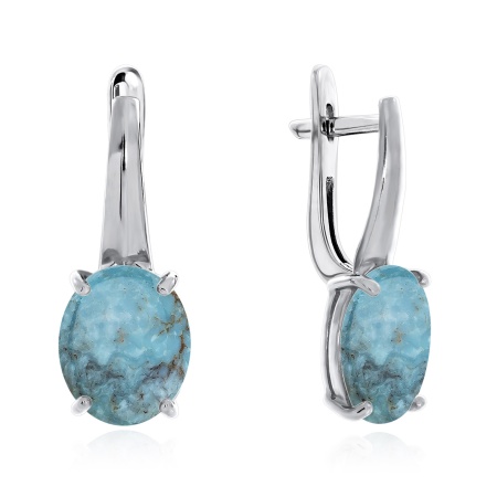 Серьги из серебра с бирюзой