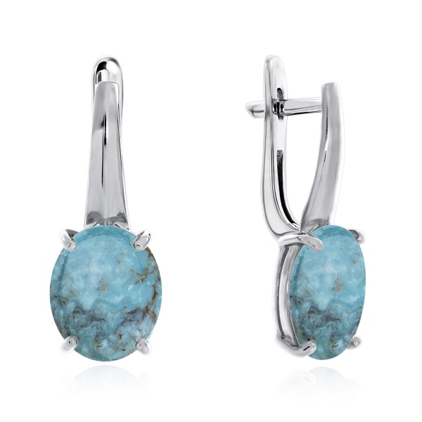 Серьги из серебра с бирюзой