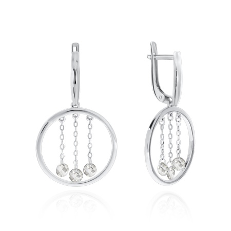 Серьги из серебра с фианитом