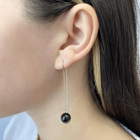 Серьги из серебра с агатами 2340390710-9-20 от KRASNOE, металл Серебро, вставка Агат