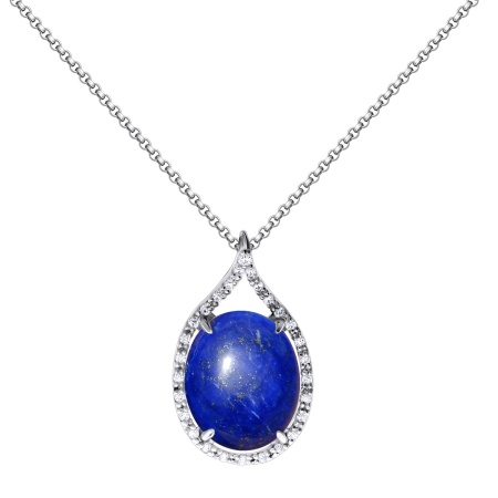 Колье из серебра с лазуритом и фианитами 8340470194-45