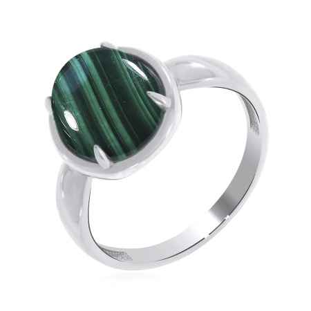 Кольцо из серебра с малахитом со скидкой