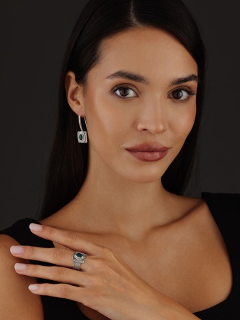 Серьги из серебра с агатами 2317392392-60 от KRASNOE, металл Серебро, вставка Агат