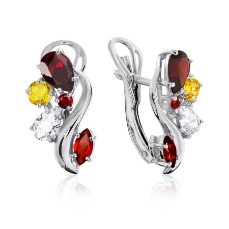 Серьги из серебра с фианитами 2340200873-31 от KRASNOE, металл Серебро, вставка Фианит