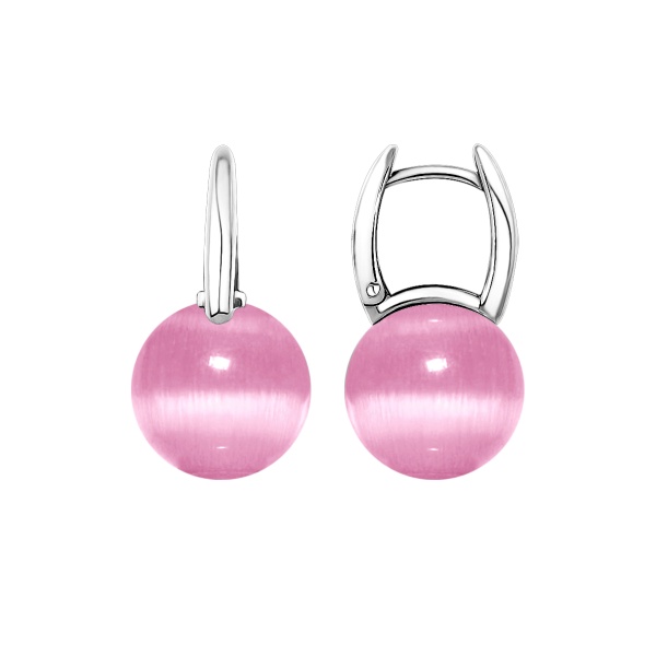 Серьги из серебра с кошачьим глазом