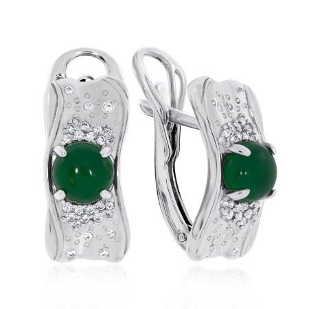 Серьги из серебра с агатами и фианитами 2340392377л-60 от KRASNOE, металл Серебро, вставка Агат