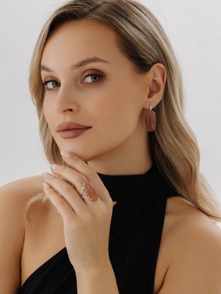 серьги из серебра с халцедоном