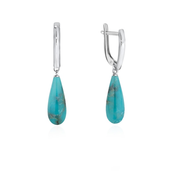 Серьги из серебра с бирюзой