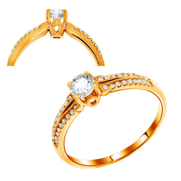 Кольцо из серебра с фианитами со скидкой