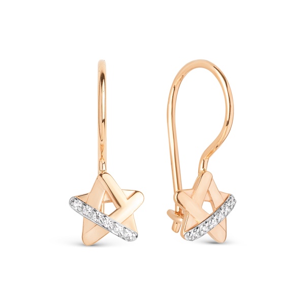 Серьги из золота с фианитом 022732-1102 от KRASNOE, металл Золото, вставка Фианит Серьги из золота с фианитом 022732-1102 от KRASNOE, металл Золото, вставка Фианит